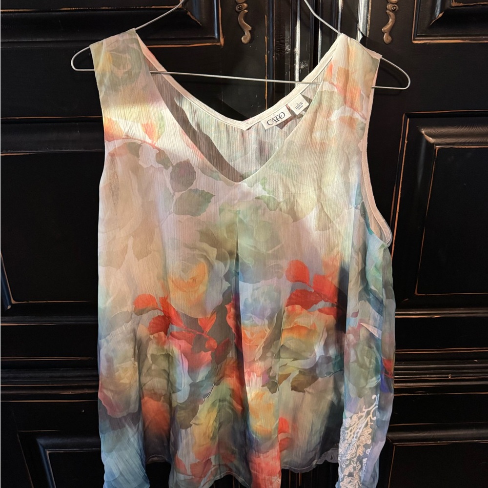 Cato Pastel Floral V-Neck Blouse